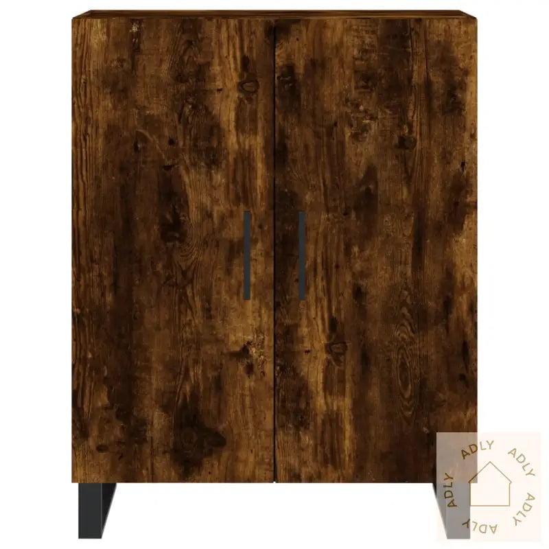 Highboard Røkt Eik 69,5X34X180 Cm Konstruert Tre