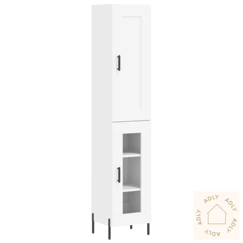 Highboard Hvit 34,5X34X180 Cm Konstruert Tre