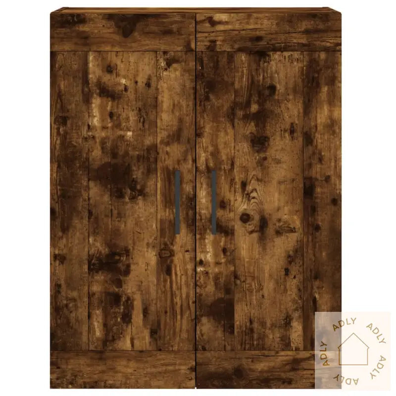 Highboard Røkt Eik 69,5X34X180 Cm Konstruert Tre