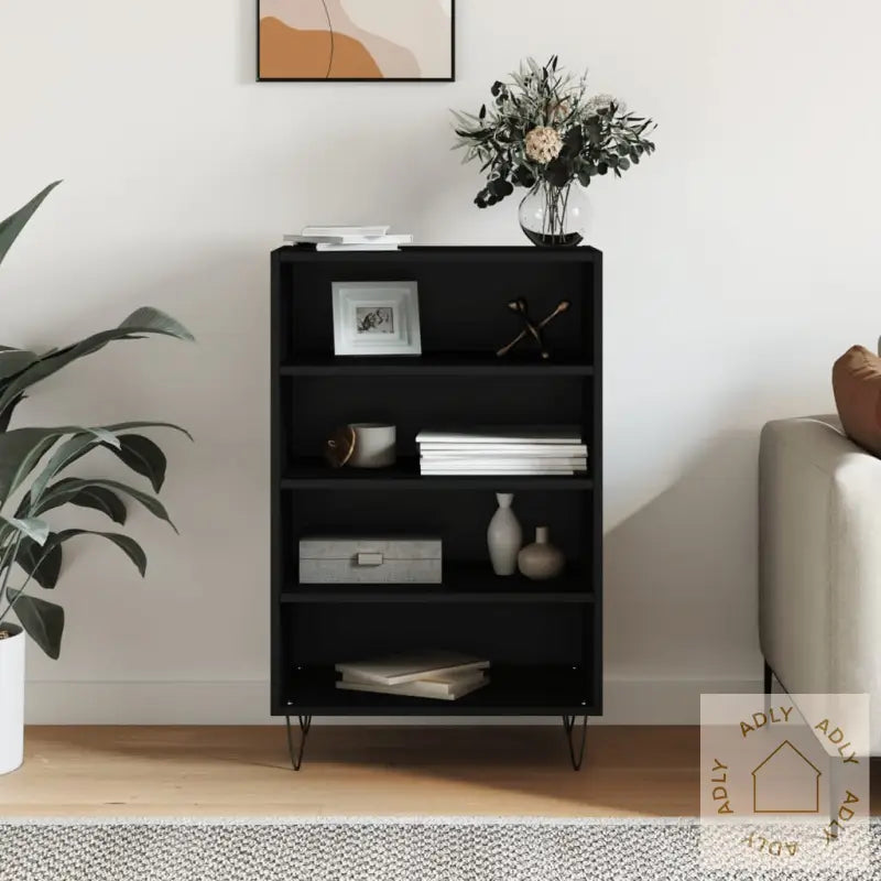 Highboard Svart 57X35X90 Cm Konstruert Tre