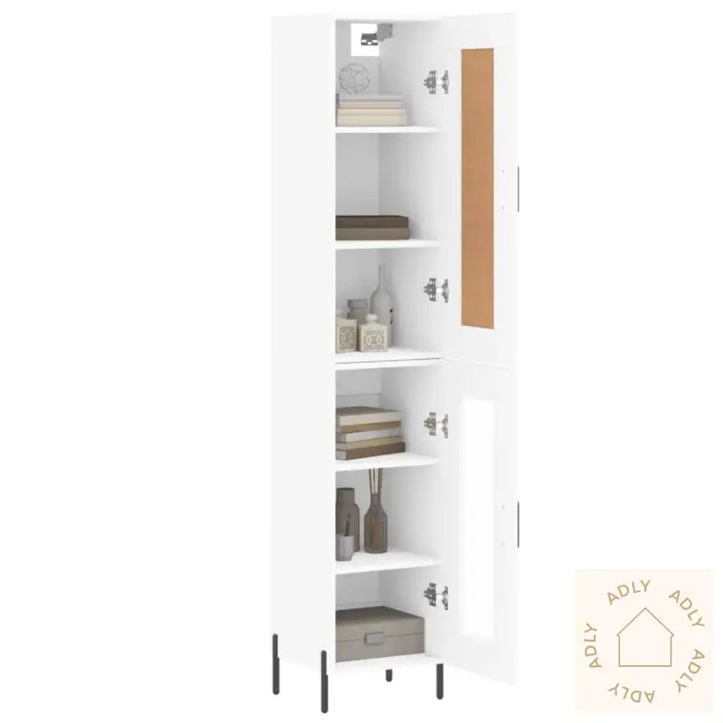 Highboard Hvit 34,5X34X180 Cm Konstruert Tre