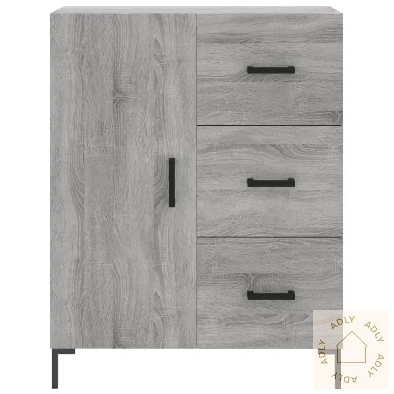 Highboard Grå Sonoma 69,5X34X180 Cm Konstruert Tre