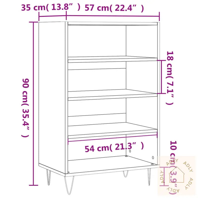 Highboard Svart 57X35X90 Cm Konstruert Tre
