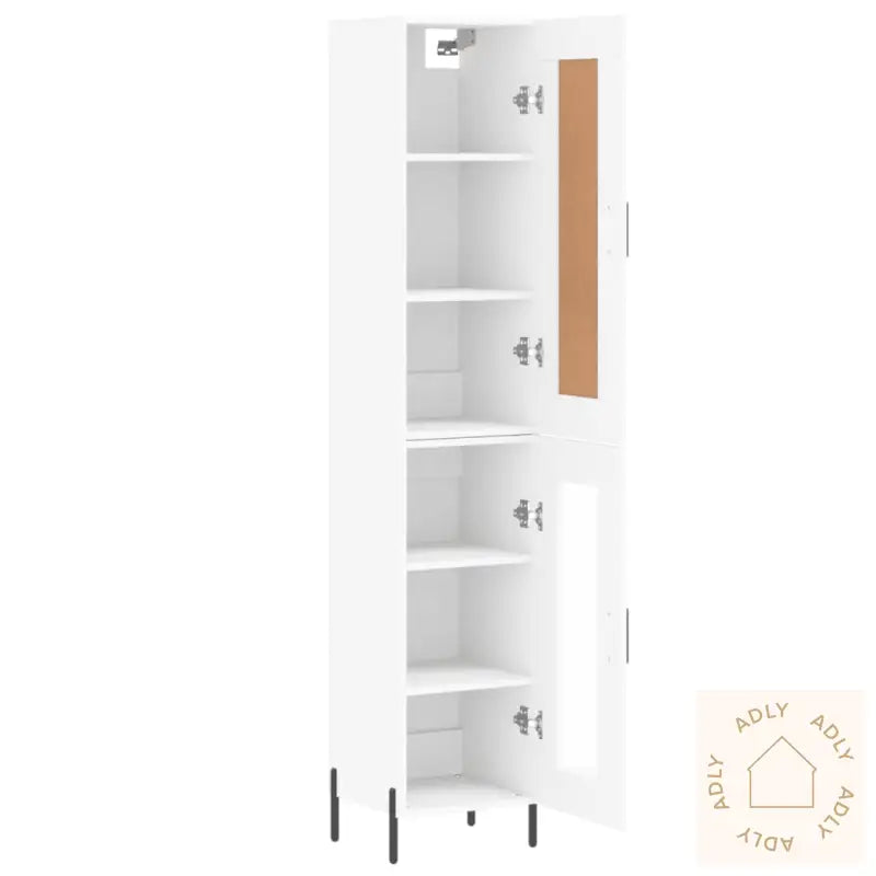 Highboard Hvit 34,5X34X180 Cm Konstruert Tre