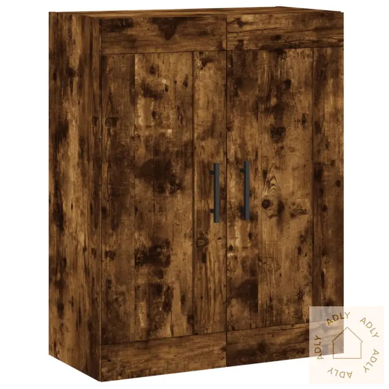 Highboard Røkt Eik 69,5X34X180 Cm Konstruert Tre