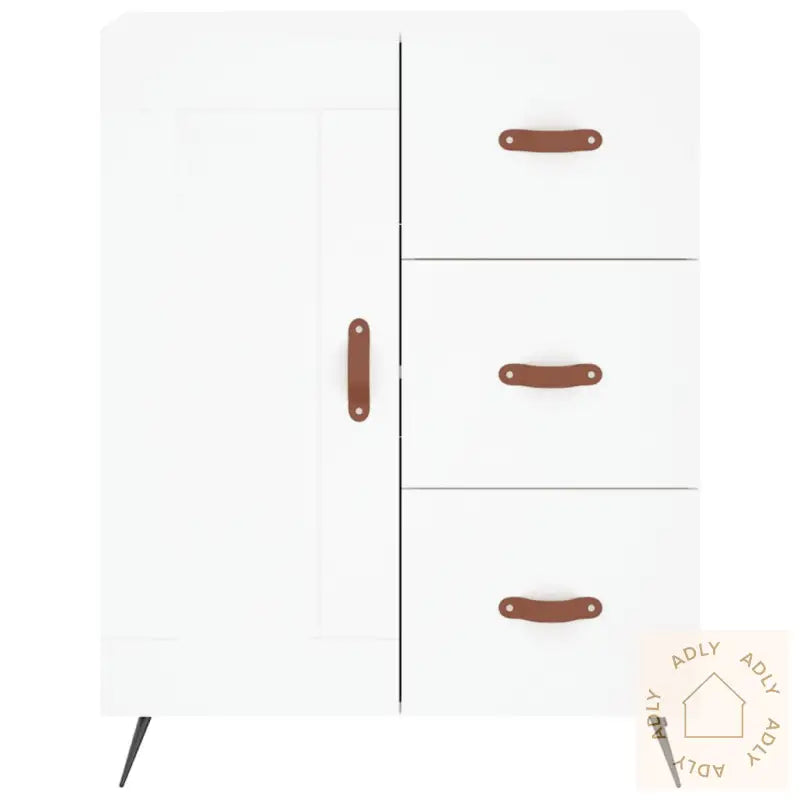 Highboard Hvit 69,5X34X180 Cm Konstruert Tre