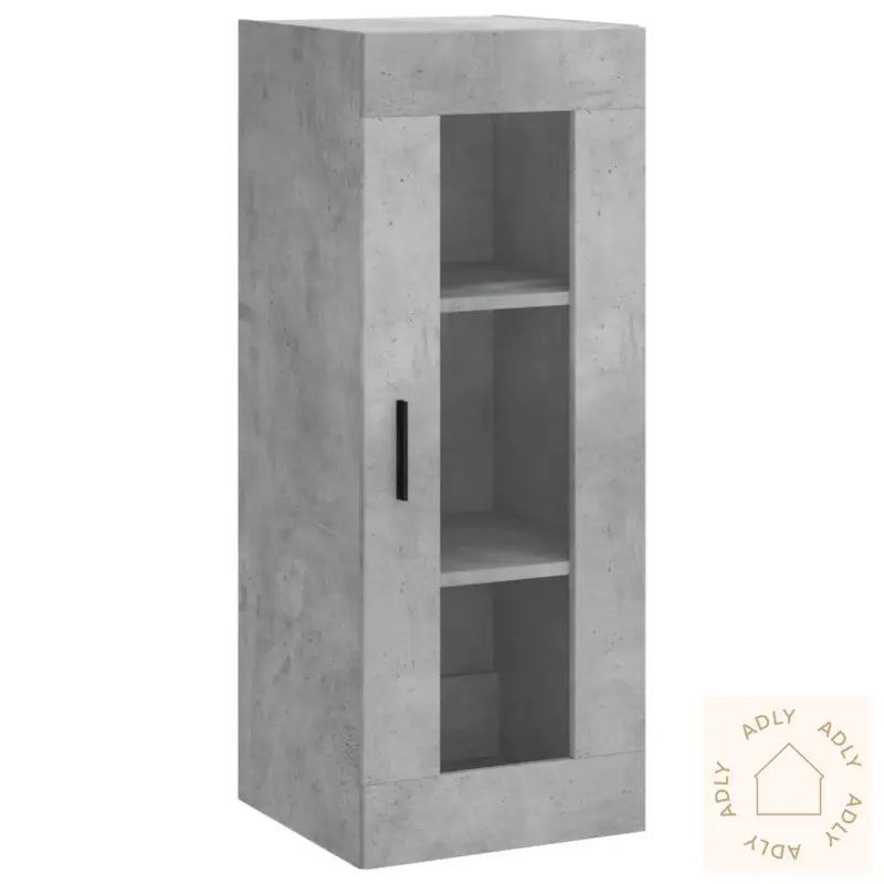 Highboard Betonggrå 34,5X34X180 Cm Konstruert Tre