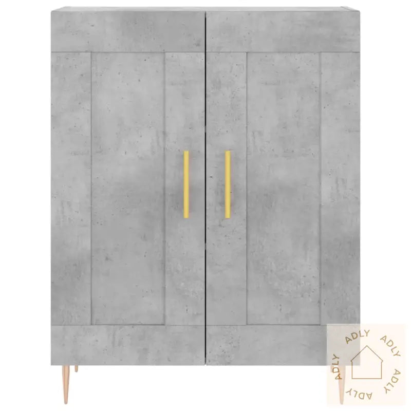 Highboard Betonggrå 69,5X34X180 Cm Konstruert Tre