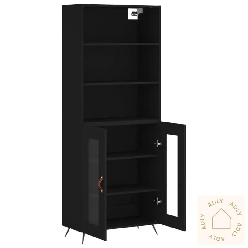 Highboard Svart 69,5X34X180 Cm Konstruert Tre