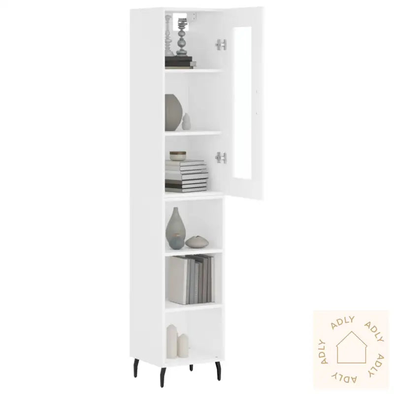 Highboard Hvit 34,5X34X180 Cm Konstruert Tre