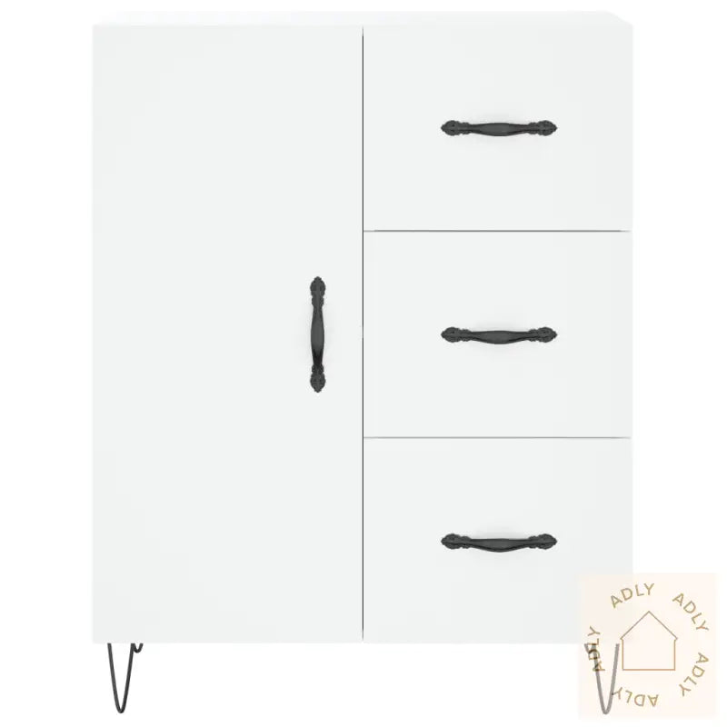 Highboard Hvit 69,5X34X180 Cm Konstruert Tre