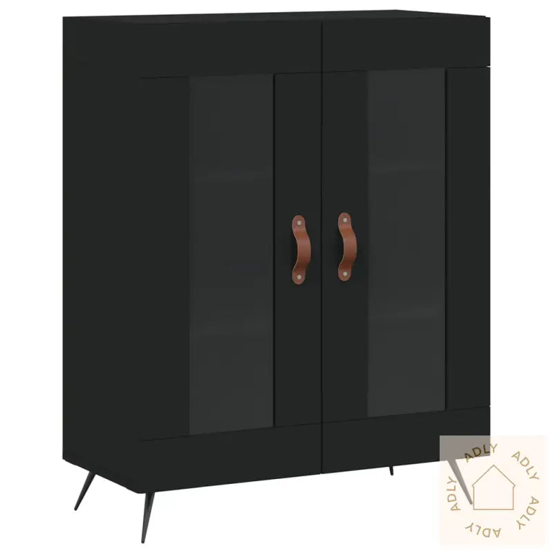 Highboard Svart 69,5X34X180 Cm Konstruert Tre