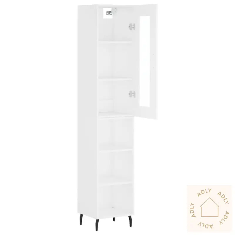 Highboard Hvit 34,5X34X180 Cm Konstruert Tre