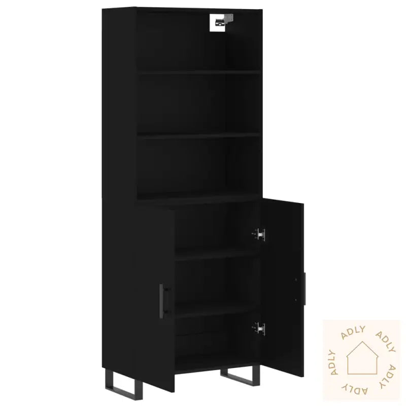 Highboard Svart 69,5X34X180 Cm Konstruert Tre