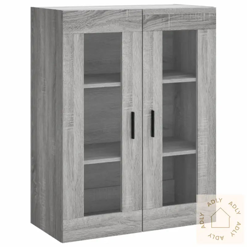 Highboard Grå Sonoma 69,5X34X180 Cm Konstruert Tre