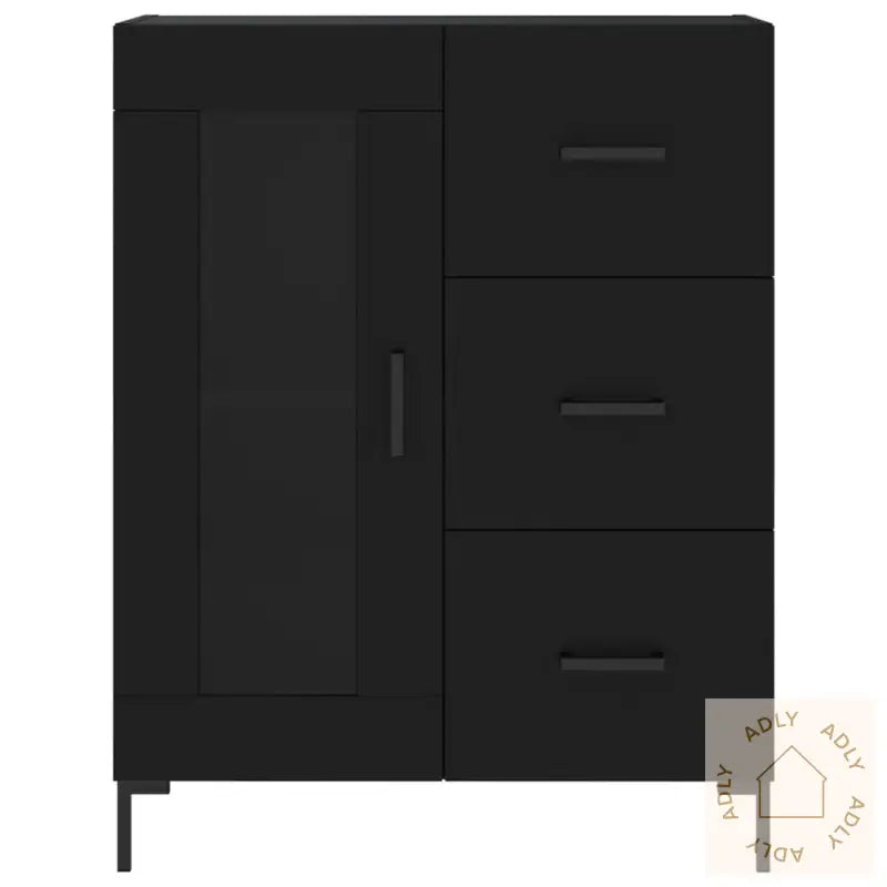 Highboard Svart 69,5X34X180 Cm Konstruert Tre