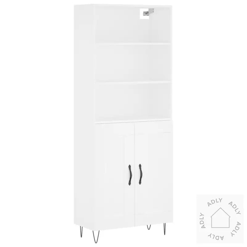 Highboard Hvit 69,5X34X180 Cm Konstruert Tre