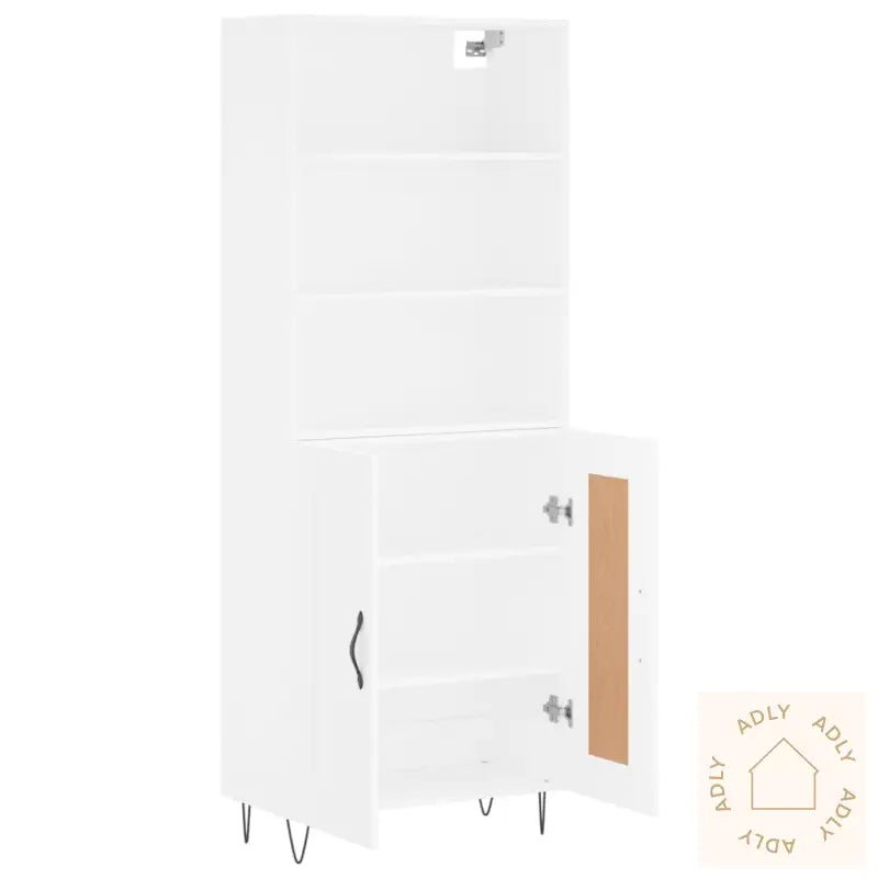 Highboard Hvit 69,5X34X180 Cm Konstruert Tre