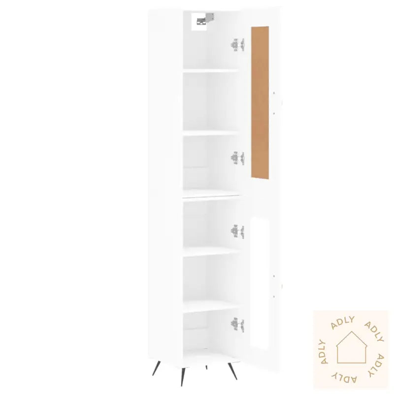Highboard Hvit 34,5X34X180 Cm Konstruert Tre