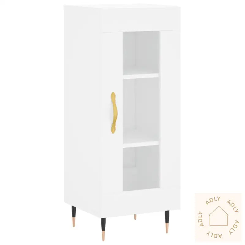 Highboard Hvit 34,5X34X180 Cm Konstruert Tre