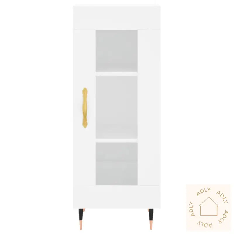 Highboard Hvit 34,5X34X180 Cm Konstruert Tre