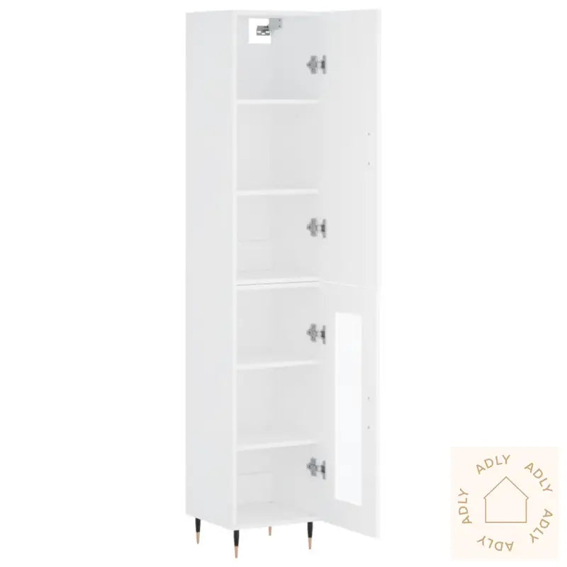 Highboard Hvit 34,5X34X180 Cm Konstruert Tre