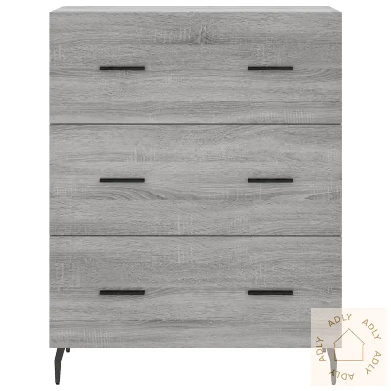 Highboard Grå Sonoma 69,5X34X180 Cm Konstruert Tre