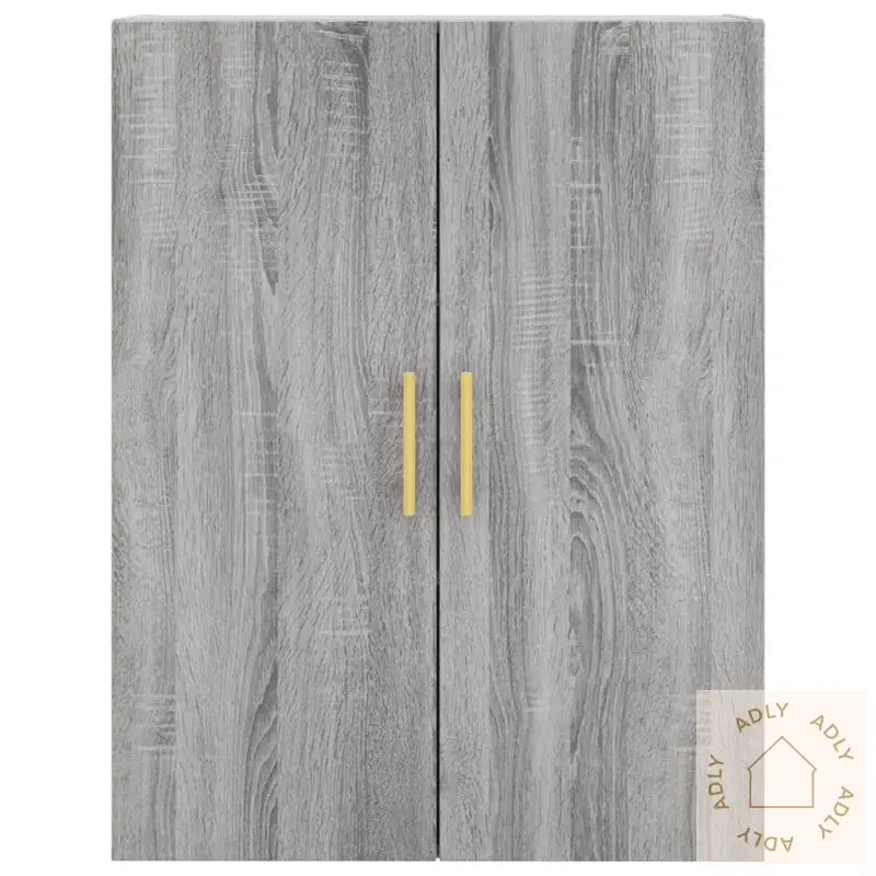 Highboard Grå Sonoma 69,5X34X180 Cm Konstruert Tre