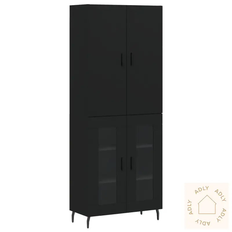 Highboard Svart 69,5X34X180 Cm Konstruert Tre