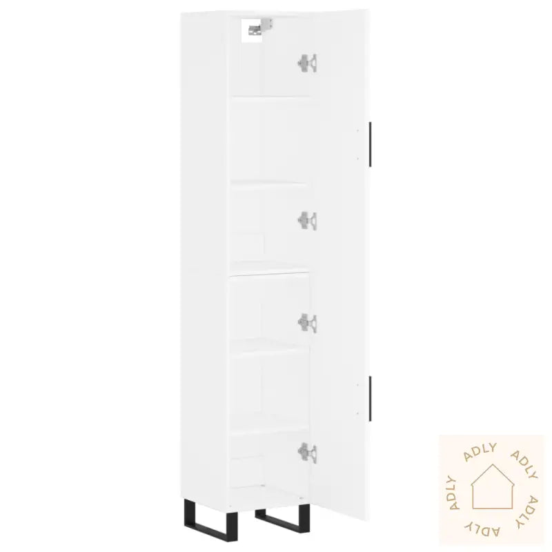 Highboard Hvit 34,5X34X180 Cm Konstruert Tre