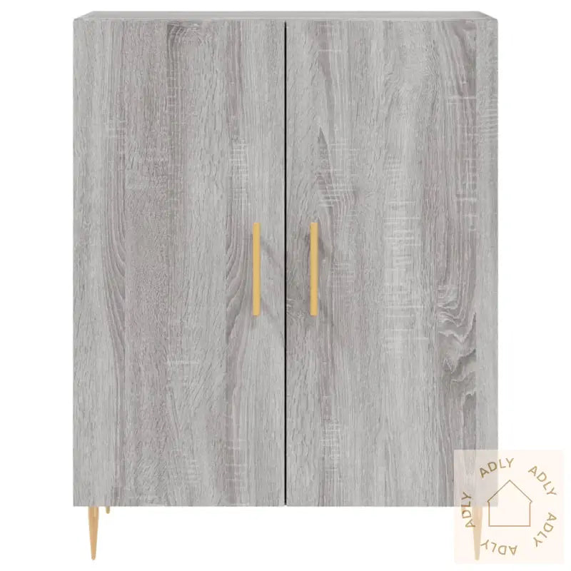 Highboard Grå Sonoma 69,5X34X180 Cm Konstruert Tre