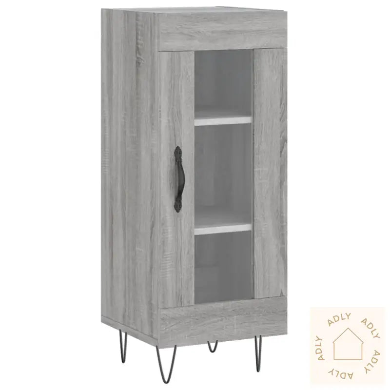Highboard Grå Sonoma 34,5X34X180 Cm Konstruert Tre