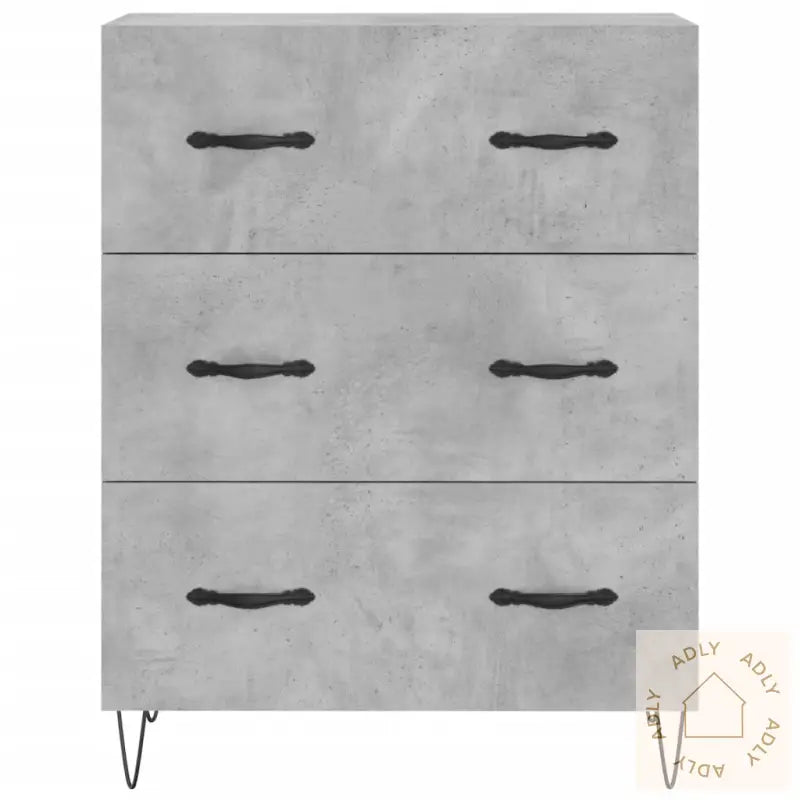 Highboard Betonggrå 69,5X34X180 Cm Konstruert Tre