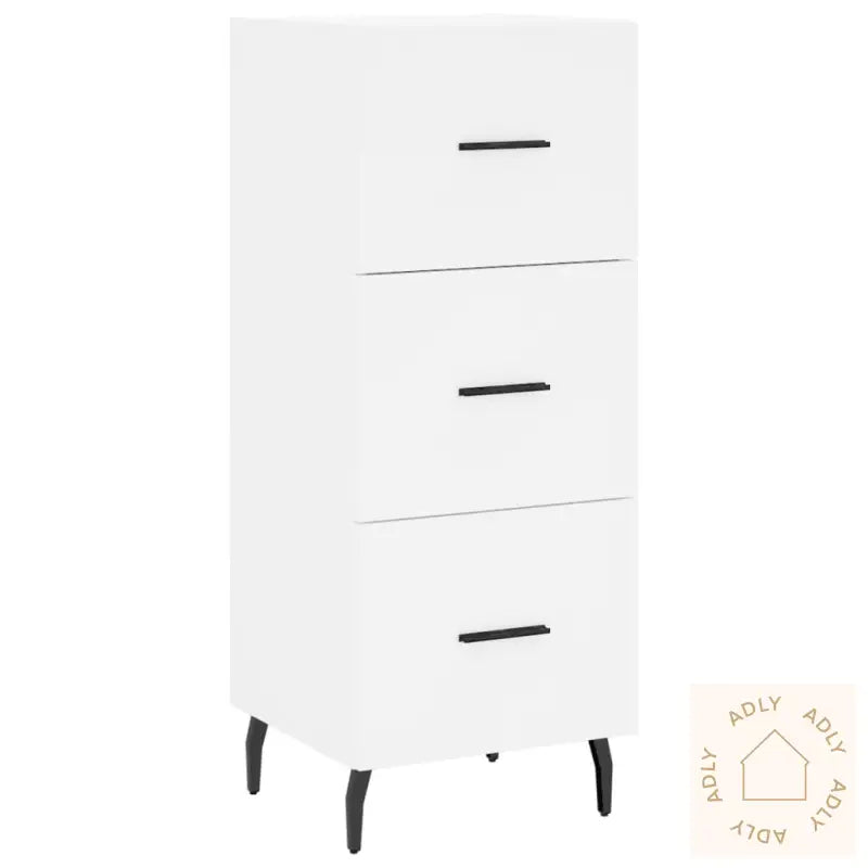 Highboard Hvit 34,5X34X180 Cm Konstruert Tre