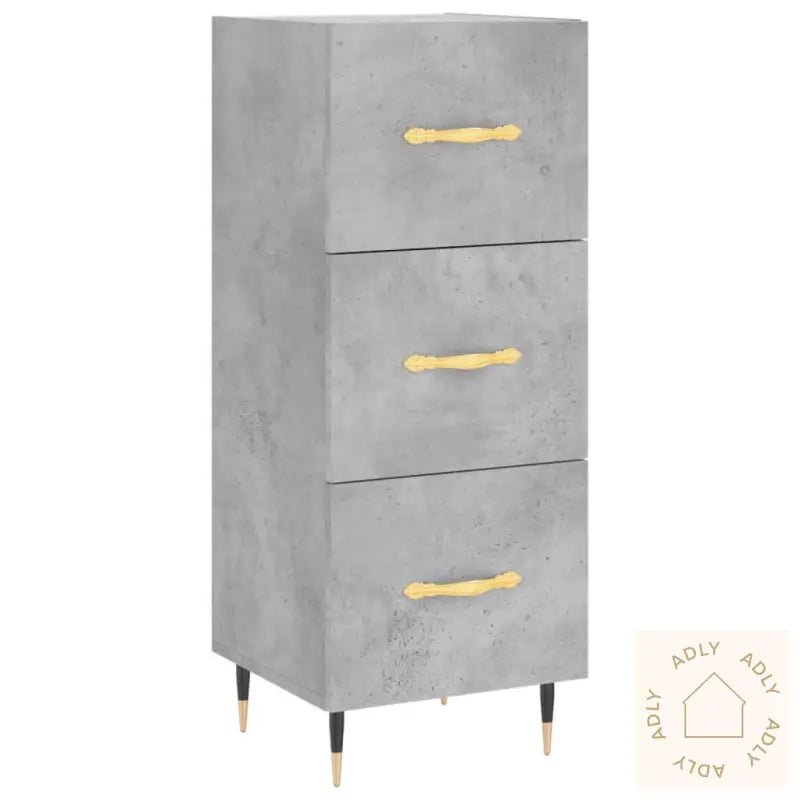 Highboard Betonggrå 34,5X34X180 Cm Konstruert Tre