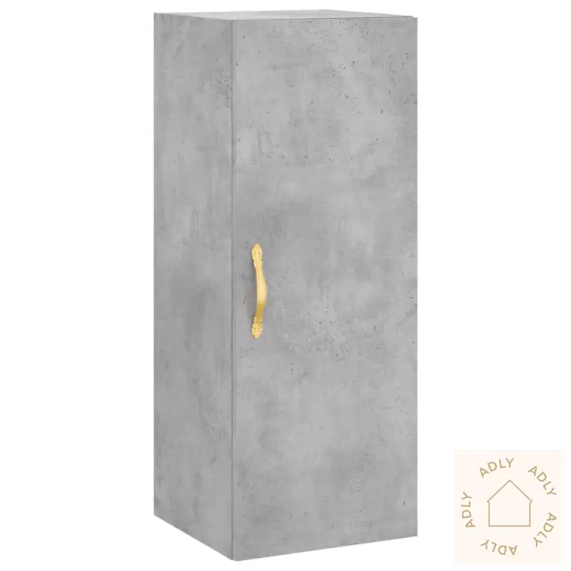 Highboard Betonggrå 34,5X34X180 Cm Konstruert Tre