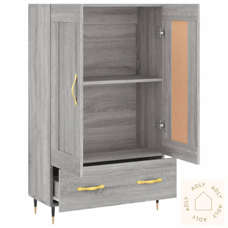 Highboard Grå Sonoma 69,5X31X115 Cm Konstruert Tre