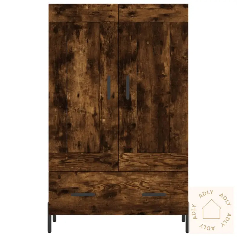 Highboard Røkt Eik 69,5X31X115 Cm Konstruert Tre