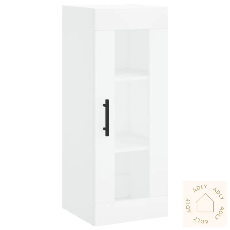 Highboard Hvit 34,5X34X180 Cm Konstruert Tre