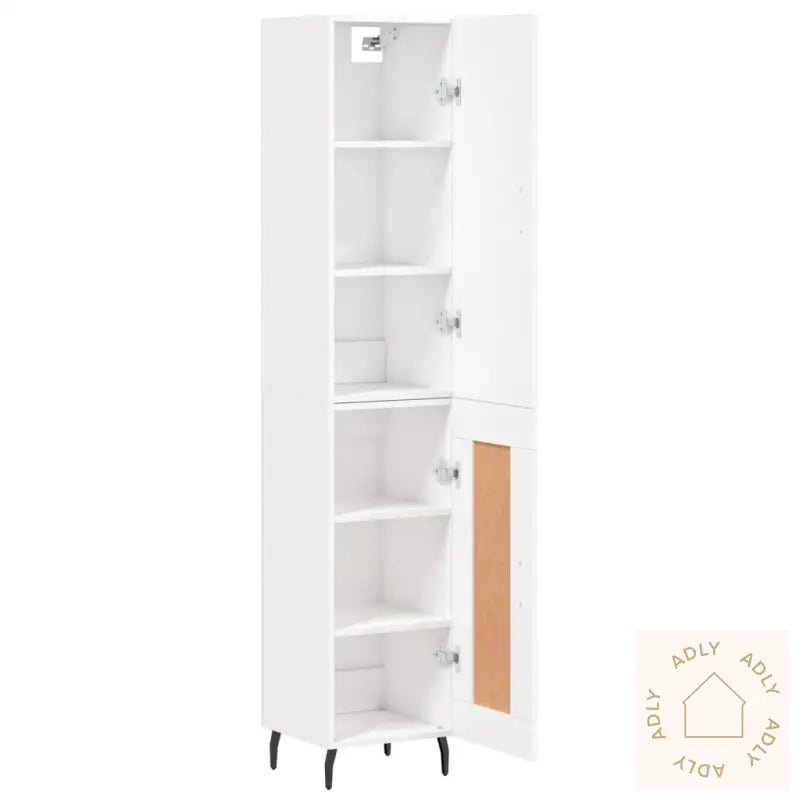 Highboard Hvit 34,5X34X180 Cm Konstruert Tre