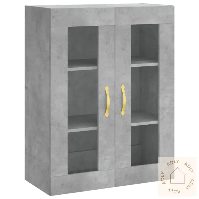 Highboard Betonggrå 69,5X34X180 Cm Konstruert Tre