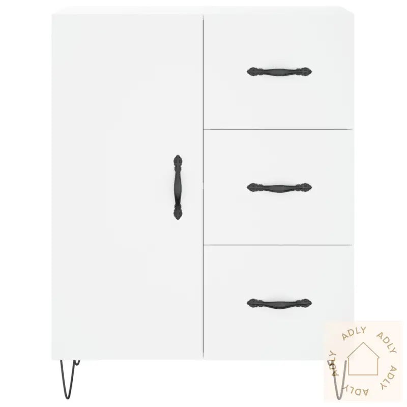 Highboard Hvit 69,5X34X180 Cm Konstruert Tre