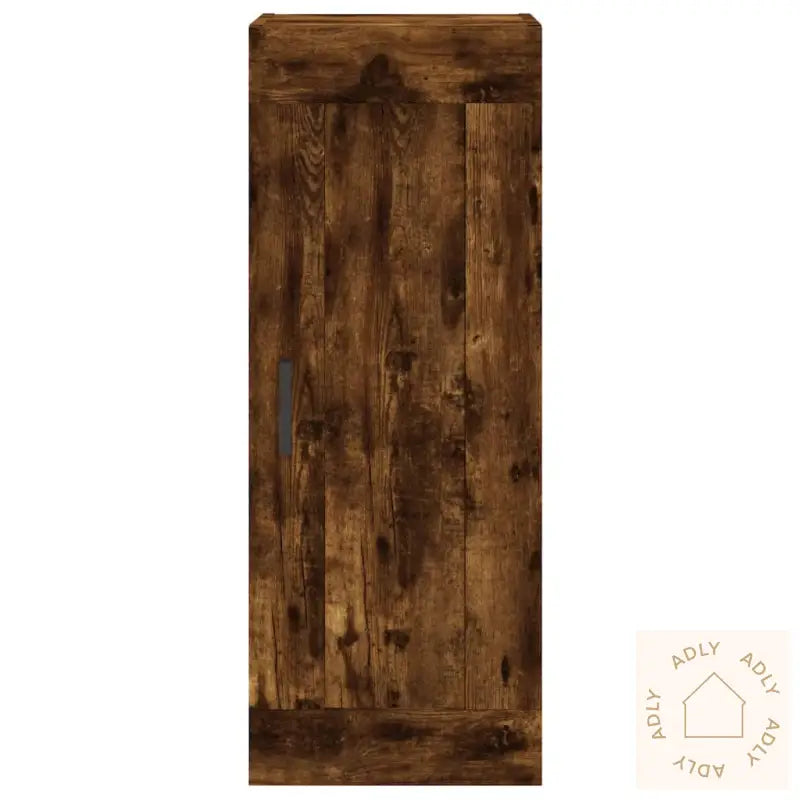 Highboard Røkt Eik 34,5X34X180 Cm Konstruert Tre