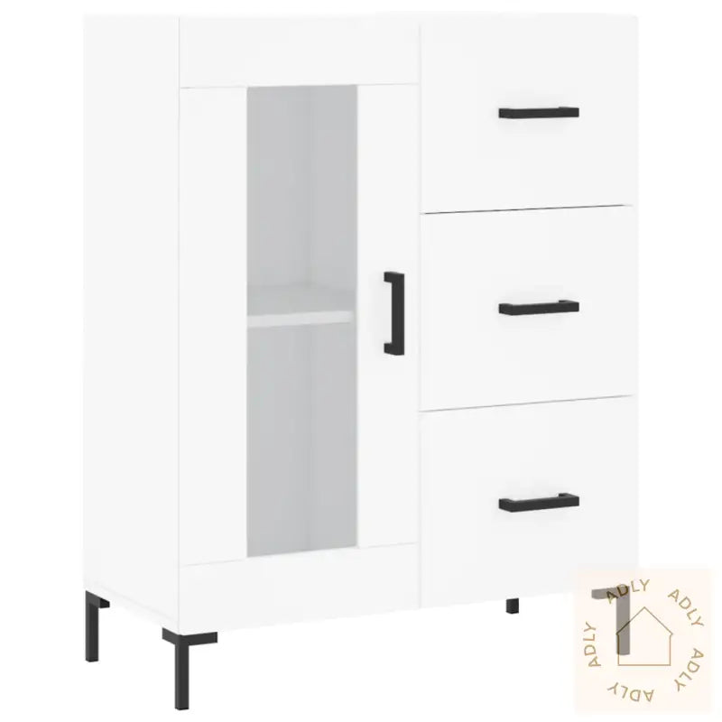 Highboard Hvit 69,5X34X180 Cm Konstruert Tre