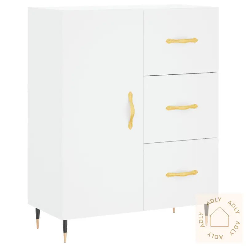Highboard Hvit 69,5X34X180 Cm Konstruert Tre