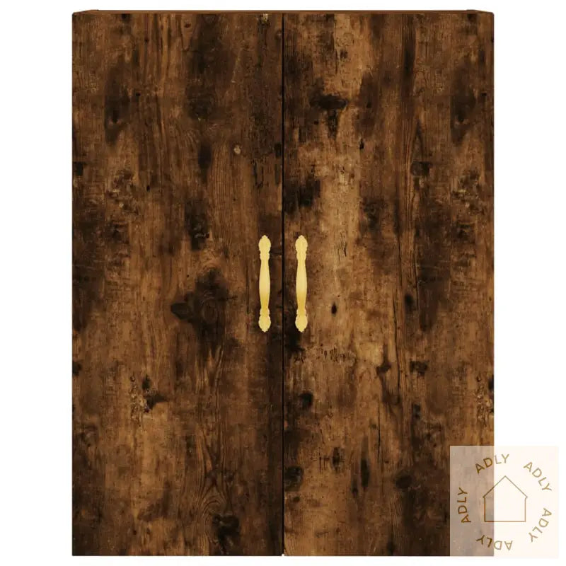 Highboard Røkt Eik 69,5X34X180 Cm Konstruert Tre