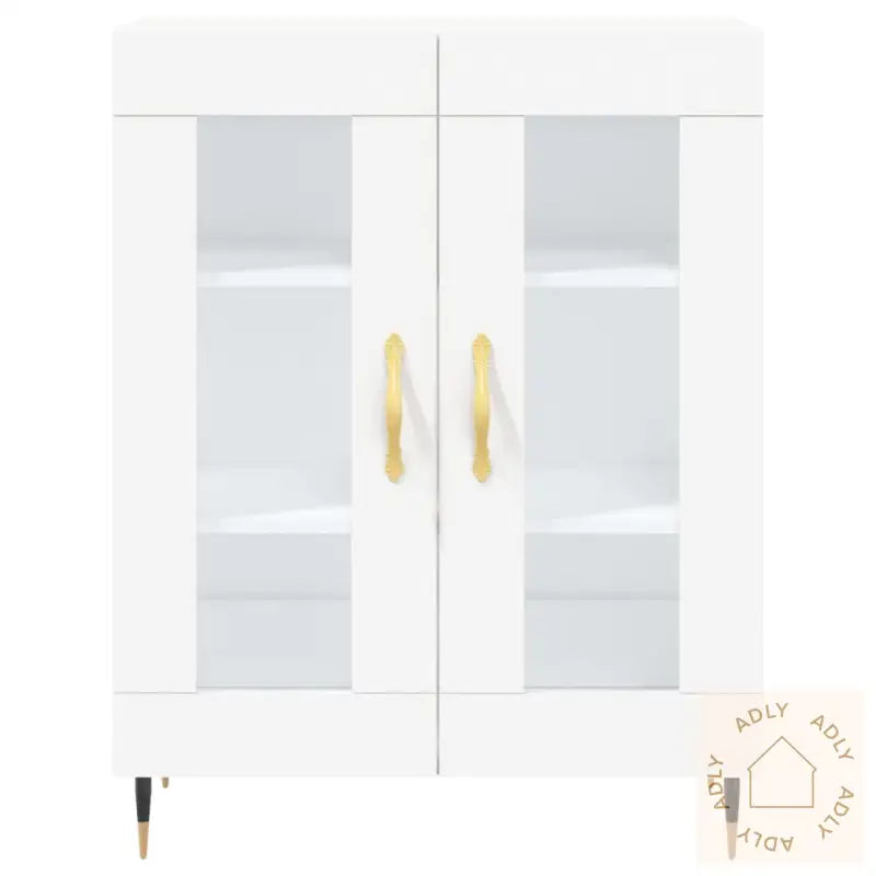 Highboard Hvit 69,5X34X180 Cm Konstruert Tre