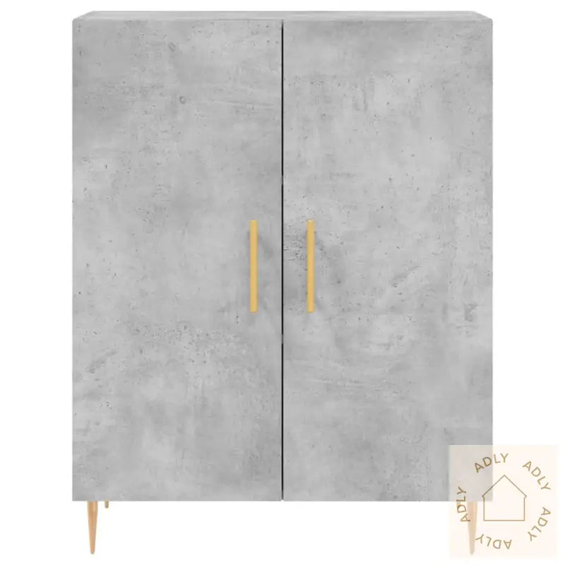 Highboard Betonggrå 69,5X34X180 Cm Konstruert Tre