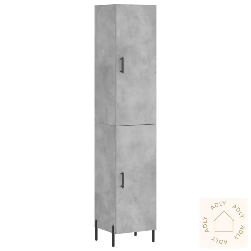 Highboard Betonggrå 34,5X34X180 Cm Konstruert Tre