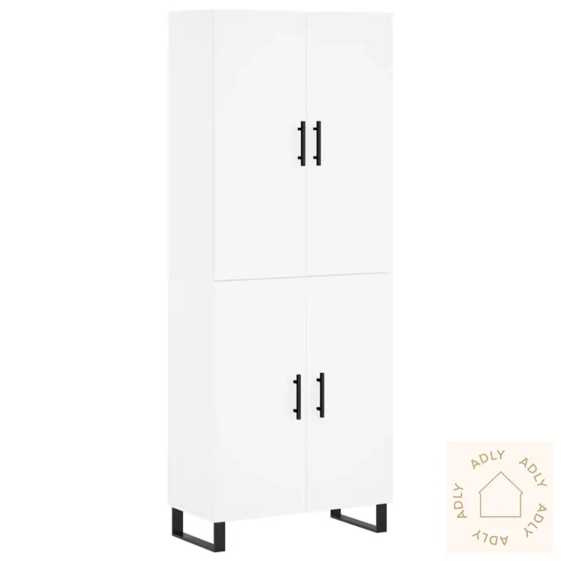 Highboard Hvit 69,5X34X180 Cm Konstruert Tre